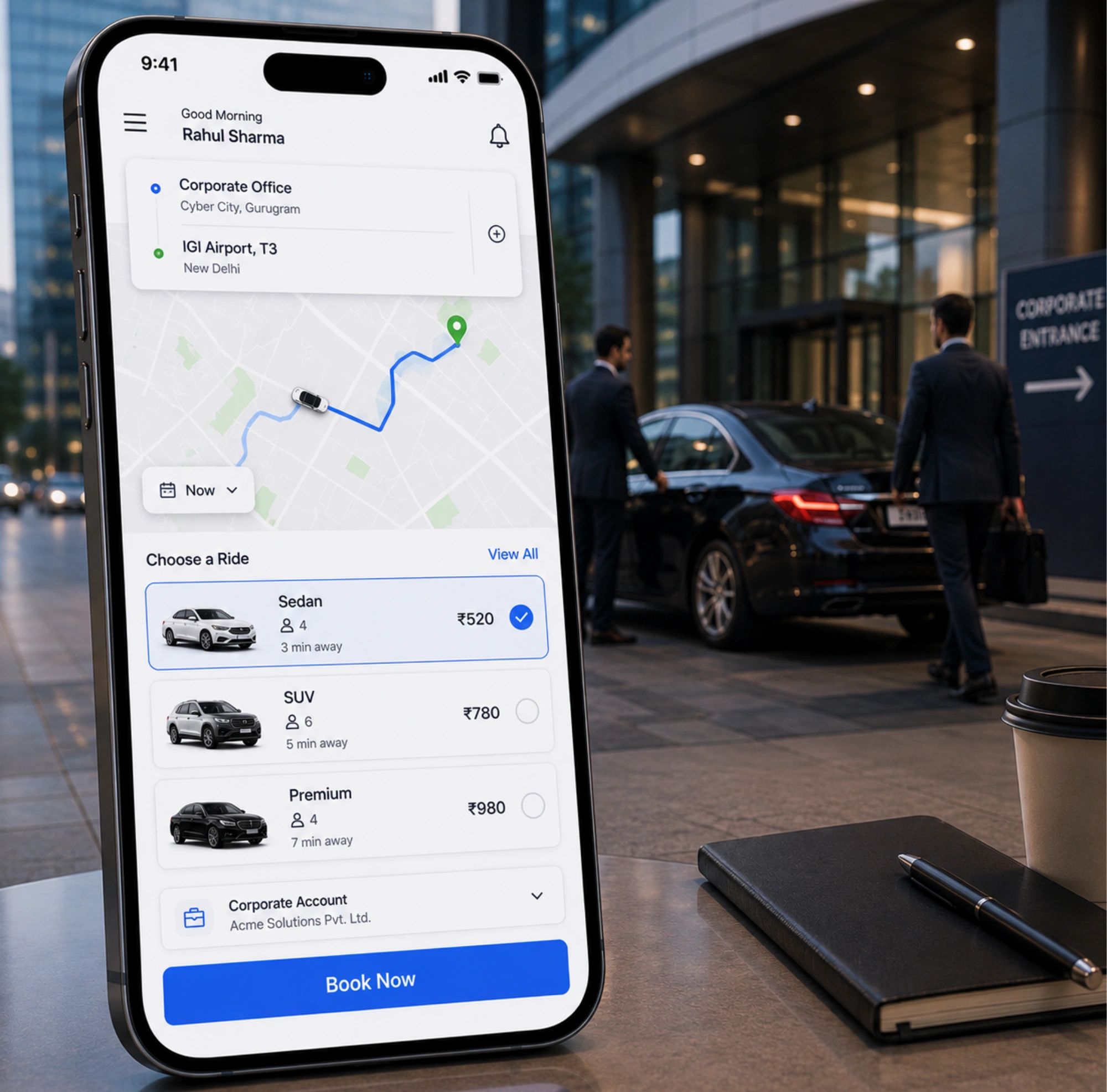 Corporate Ride Booking App Development